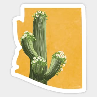 Arizona Saguaro Cactus Blossom Sticker